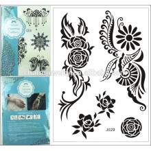 Dentelle noire jarre tatouages ​​idées soleil fleurs faux tatouages ​​temporaires design spécial pour adulte j029